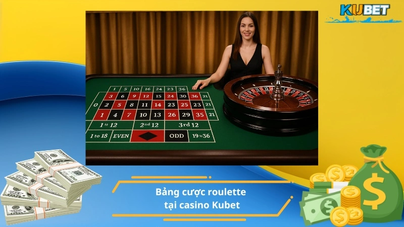 Bảng cược roulette tại casino Kubet