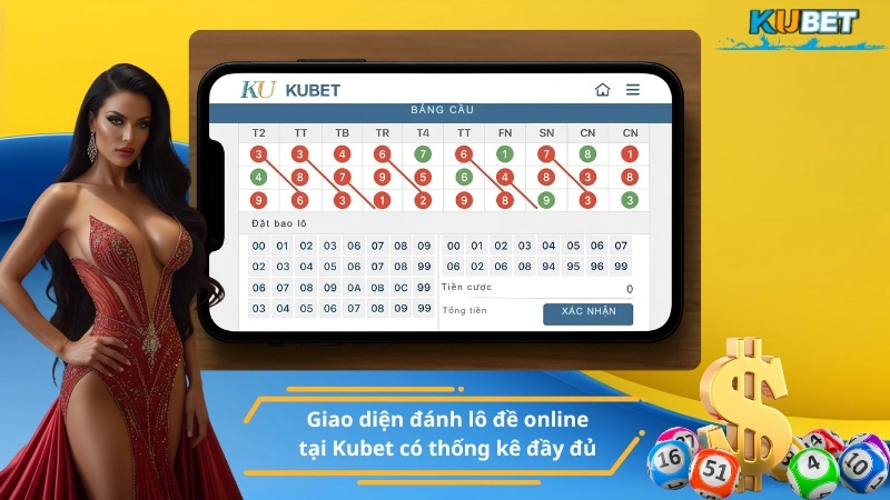 Giao diện đánh lô đề online tại Kubet có thống kê đầy đủ