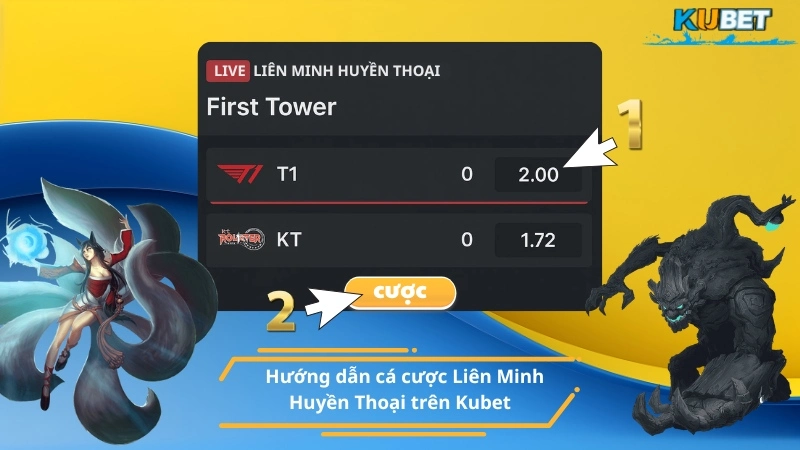 Hướng dẫn cá cược Liên Minh Huyền Thoại trên Kubet