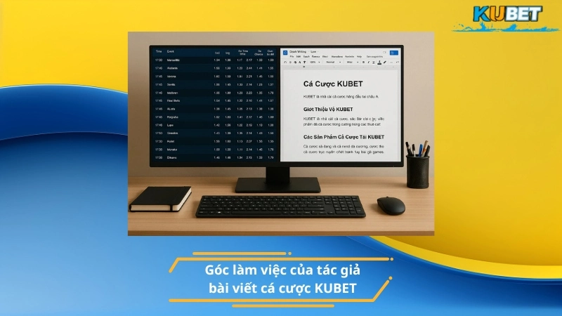 Góc làm việc của tác giả bài viết cá cược KUBET