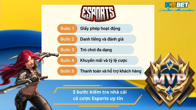 5 bước kiểm tra nhà cái cá cược Esports uy tín