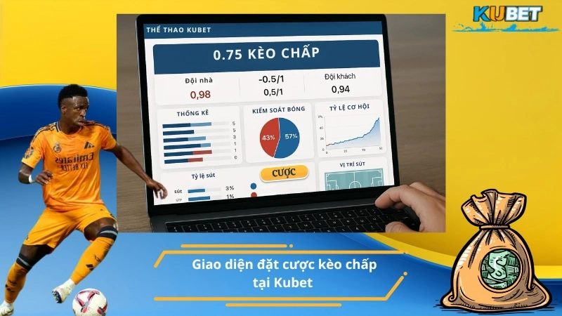 Giao diện đặt cược kèo chấp tại Kubet