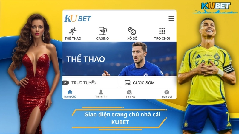 Giao diện trang chủ nhà cái KUBET