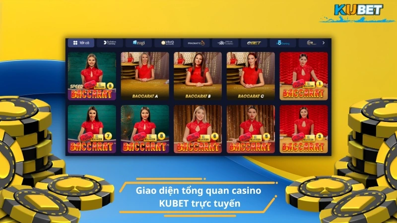 Giao diện tổng quan KU casino trực tuyến