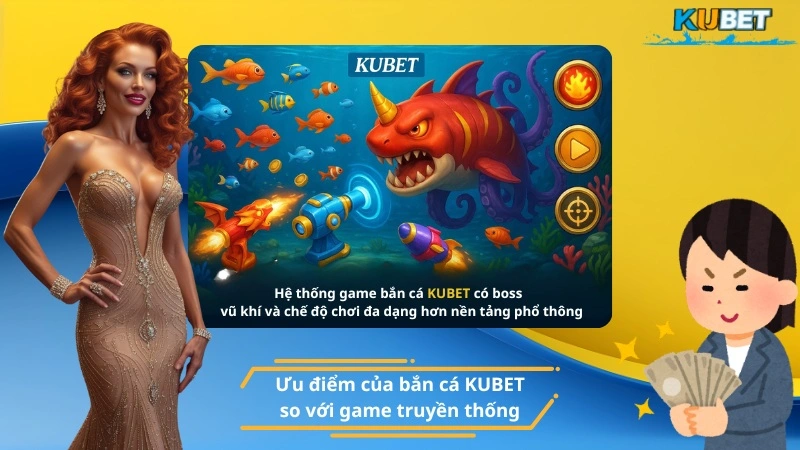 Ưu điểm của bắn cá KUBET so với game truyền thống