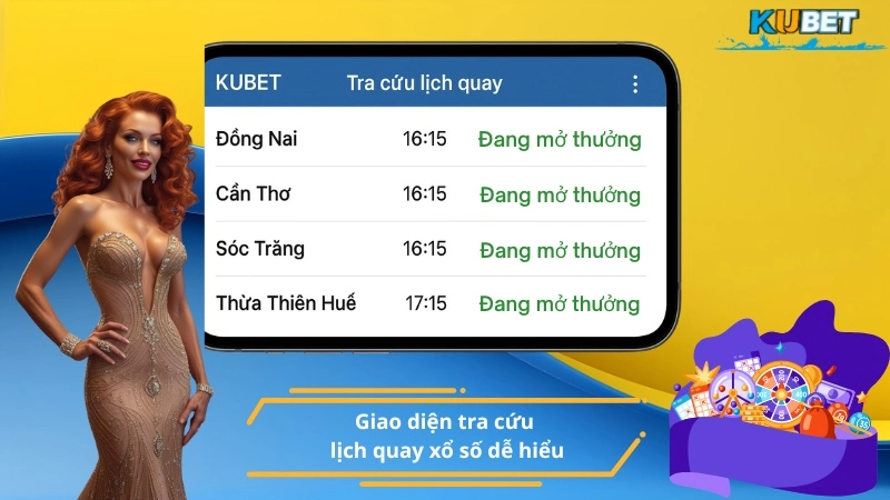 Giao diện tra cứu lịch quay xổ số dễ hiểu